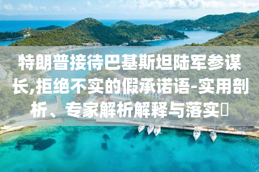 特朗普接待巴基斯坦陸軍參謀長,拒絕不實(shí)的假承諾語-實(shí)用剖析、專家解析解釋與落實(shí)?