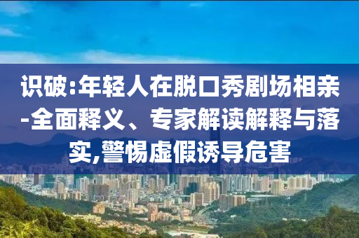 識破:年輕人在脫口秀劇場相親-全面釋義、專家解讀解釋與落實,警惕虛假誘導危害