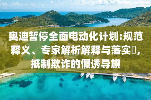 奧迪暫停全面電動(dòng)化計(jì)劃:規(guī)范釋義、專家解析解釋與落實(shí)?,抵制欺詐的假誘導(dǎo)旗