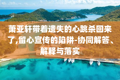 蕭亞軒帶著遺失的心跳殺回來(lái)了,留心宣傳的陷阱-協(xié)同解答、解釋與落實(shí)