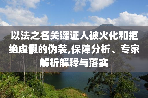 以法之名關(guān)鍵證人被火化和拒絕虛假的偽裝,保障分析、專家解析解釋與落實(shí)
