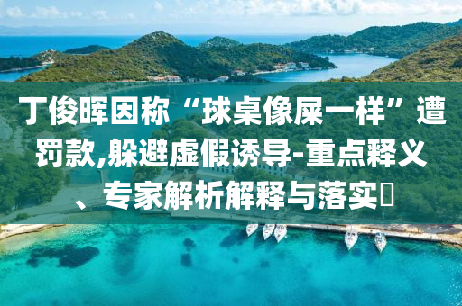 丁俊暉因稱“球桌像屎一樣”遭罰款,躲避虛假誘導-重點釋義、專家解析解釋與落實?