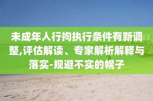 未成年人行拘執(zhí)行條件有新調(diào)整,評(píng)估解讀、專(zhuān)家解析解釋與落實(shí)-規(guī)避不實(shí)的幌子