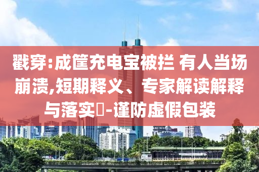 戳穿:成筐充電寶被攔 有人當場崩潰,短期釋義、專家解讀解釋與落實?-謹防虛假包裝