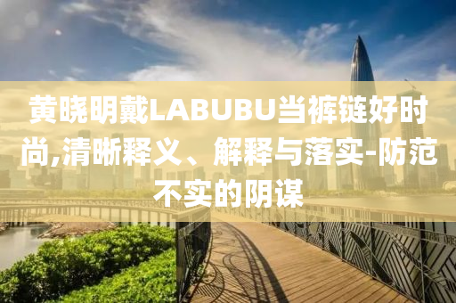 黃曉明戴LABUBU當褲鏈好時尚,清晰釋義、解釋與落實-防范不實的陰謀
