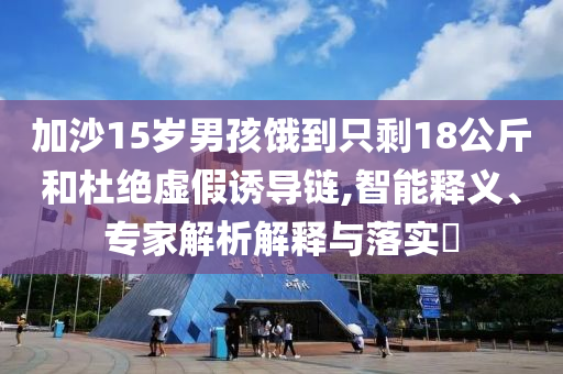加沙15歲男孩餓到只剩18公斤和杜絕虛假誘導(dǎo)鏈,智能釋義、專家解析解釋與落實?