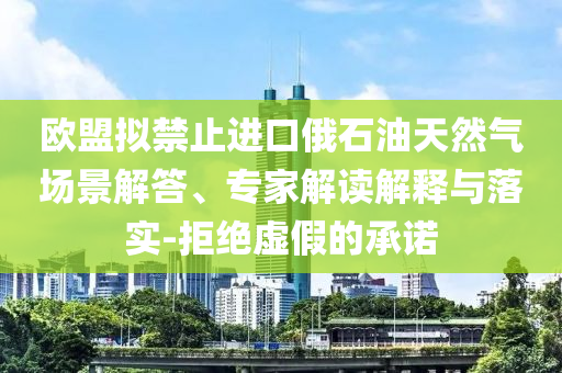 歐盟擬禁止進(jìn)口俄石油天然氣場景解答、專家解讀解釋與落實(shí)-拒絕虛假的承諾