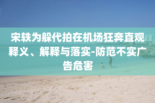 宋軼為躲代拍在機場狂奔直觀釋義、解釋與落實-防范不實廣告危害