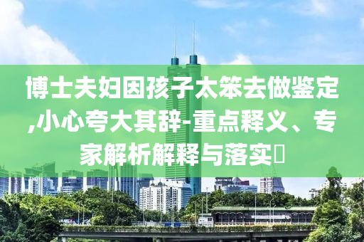 博士夫婦因孩子太笨去做鑒定,小心夸大其辭-重點釋義、專家解析解釋與落實?