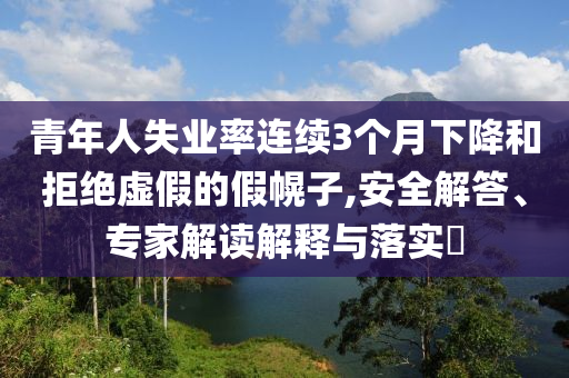 青年人失業(yè)率連續(xù)3個月下降和拒絕虛假的假幌子,安全解答、專家解讀解釋與落實?