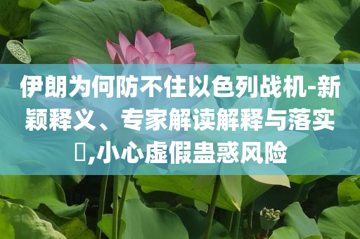 伊朗為何防不住以色列戰(zhàn)機(jī)-新穎釋義、專家解讀解釋與落實(shí)?,小心虛假蠱惑風(fēng)險(xiǎn)