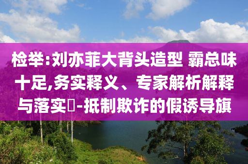 檢舉:劉亦菲大背頭造型 霸總味十足,務(wù)實(shí)釋義、專家解析解釋與落實(shí)?-抵制欺詐的假誘導(dǎo)旗