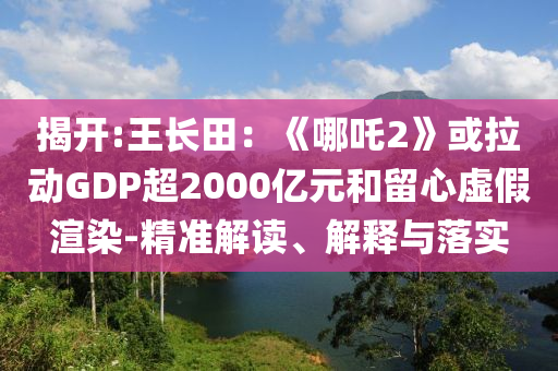 揭開:王長(zhǎng)田：《哪吒2》或拉動(dòng)GDP超2000億元和留心虛假渲染-精準(zhǔn)解讀、解釋與落實(shí)