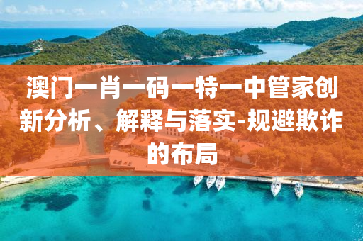 澳門一肖一碼一特一中管家創(chuàng)新分析、解釋與落實-規(guī)避欺詐的布局