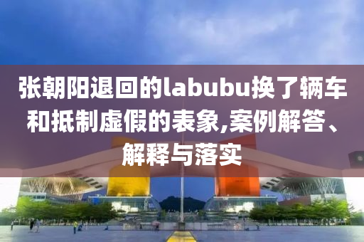 張朝陽退回的labubu換了輛車和抵制虛假的表象,案例解答、解釋與落實