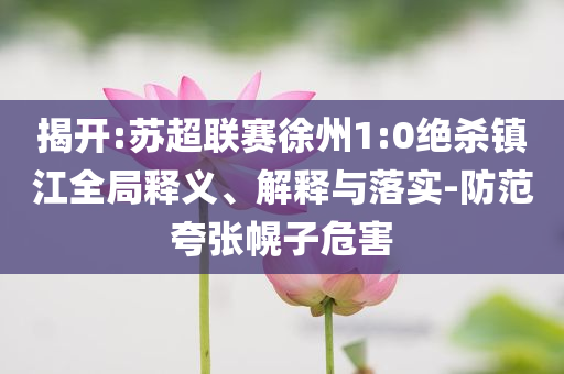 揭開:蘇超聯(lián)賽徐州1:0絕殺鎮(zhèn)江全局釋義、解釋與落實-防范夸張幌子危害