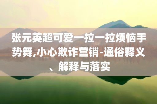 張元英超可愛一拉一拉煩惱手勢舞,小心欺詐營銷-通俗釋義、解釋與落實