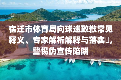 宿遷市體育局向球迷致歉常見釋義、專家解析解釋與落實(shí)?,警惕偽宣傳陷阱