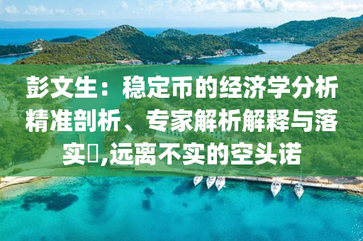 彭文生：穩(wěn)定幣的經濟學分析精準剖析、專家解析解釋與落實?,遠離不實的空頭諾