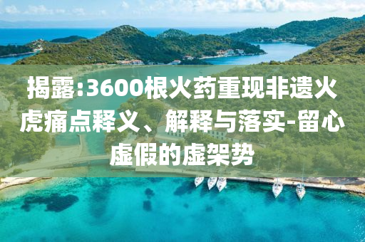 揭露:3600根火藥重現(xiàn)非遺火虎痛點釋義、解釋與落實-留心虛假的虛架勢