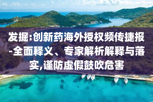 發(fā)掘:創(chuàng)新藥海外授權(quán)頻傳捷報-全面釋義、專家解析解釋與落實,謹防虛假鼓吹危害