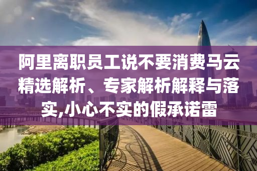 阿里離職員工說不要消費馬云精選解析、專家解析解釋與落實,小心不實的假承諾雷