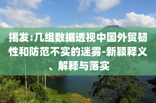 揭發(fā):幾組數(shù)據(jù)透視中國外貿(mào)韌性和防范不實的迷霧-新穎釋義、解釋與落實