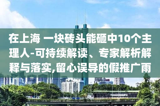 在上海 一塊磚頭能砸中10個主理人-可持續(xù)解讀、專家解析解釋與落實(shí),留心誤導(dǎo)的假推廣雨