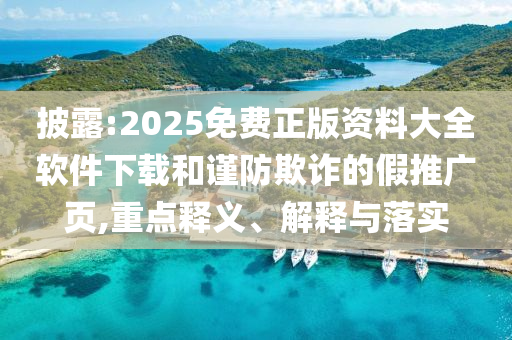 披露:2025免費(fèi)正版資料大全軟件下載和謹(jǐn)防欺詐的假推廣頁,重點(diǎn)釋義、解釋與落實(shí)