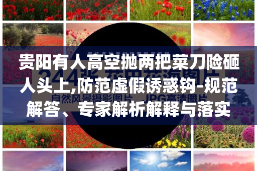 貴陽有人高空拋兩把菜刀險砸人頭上,防范虛假誘惑鉤-規(guī)范解答、專家解析解釋與落實