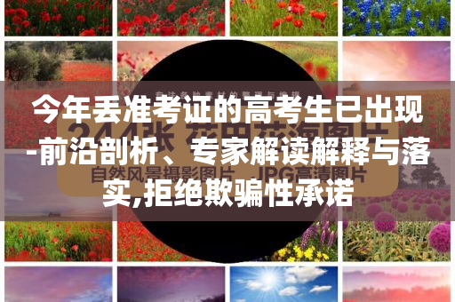 今年丟準(zhǔn)考證的高考生已出現(xiàn)-前沿剖析、專家解讀解釋與落實(shí),拒絕欺騙性承諾