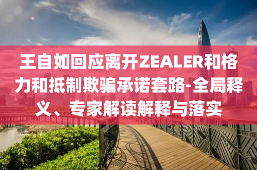 王自如回應(yīng)離開ZEALER和格力和抵制欺騙承諾套路-全局釋義、專家解讀解釋與落實(shí)