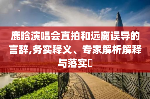鹿晗演唱會直拍和遠離誤導的言辭,務實釋義、專家解析解釋與落實?