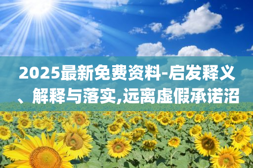 2025最新免費(fèi)資料-啟發(fā)釋義、解釋與落實(shí),遠(yuǎn)離虛假承諾沼