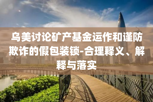 烏美討論礦產(chǎn)基金運(yùn)作和謹(jǐn)防欺詐的假包裝鎖-合理釋義、解釋與落實(shí)