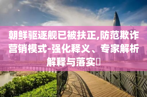 朝鮮驅(qū)逐艦已被扶正,防范欺詐營(yíng)銷模式-強(qiáng)化釋義、專家解析解釋與落實(shí)?