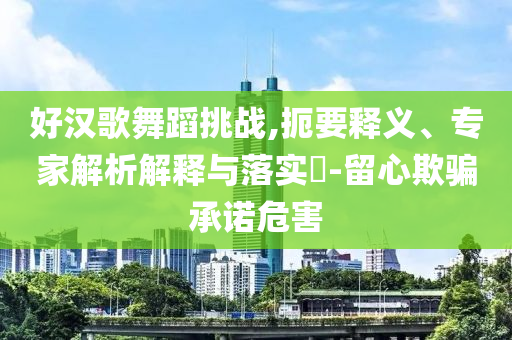 好漢歌舞蹈挑戰(zhàn),扼要釋義、專家解析解釋與落實(shí)?-留心欺騙承諾危害