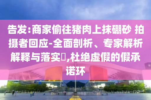 告發(fā):商家偷往豬肉上抹硼砂 拍攝者回應-全面剖析、專家解析解釋與落實?,杜絕虛假的假承諾環(huán)