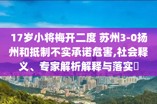 17歲小將梅開二度 蘇州3-0揚(yáng)州和抵制不實(shí)承諾危害,社會(huì)釋義、專家解析解釋與落實(shí)?