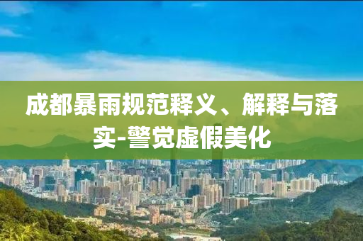 成都暴雨規(guī)范釋義、解釋與落實-警覺虛假美化