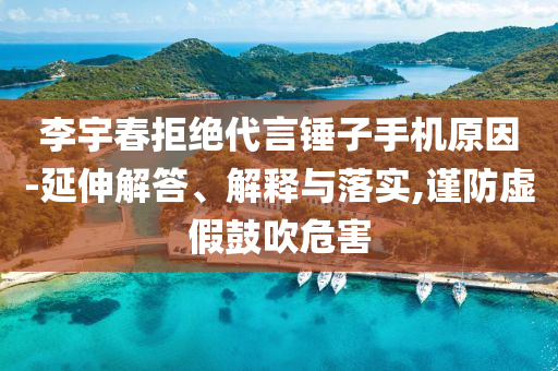 李宇春拒絕代言錘子手機(jī)原因-延伸解答、解釋與落實(shí),謹(jǐn)防虛假鼓吹危害