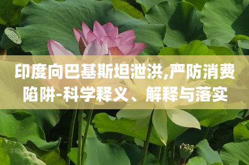 印度向巴基斯坦泄洪,嚴(yán)防消費陷阱-科學(xué)釋義、解釋與落實