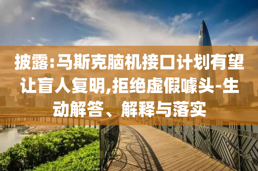披露:馬斯克腦機(jī)接口計(jì)劃有望讓盲人復(fù)明,拒絕虛假噱頭-生動(dòng)解答、解釋與落實(shí)