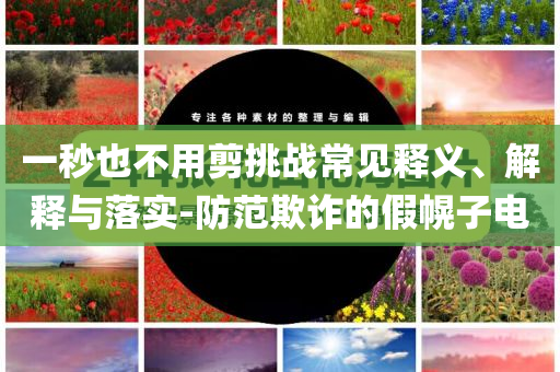 一秒也不用剪挑戰(zhàn)常見釋義、解釋與落實-防范欺詐的假幌子電