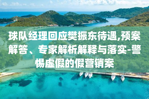 球隊經(jīng)理回應(yīng)樊振東待遇,預(yù)案解答、專家解析解釋與落實-警惕虛假的假營銷案
