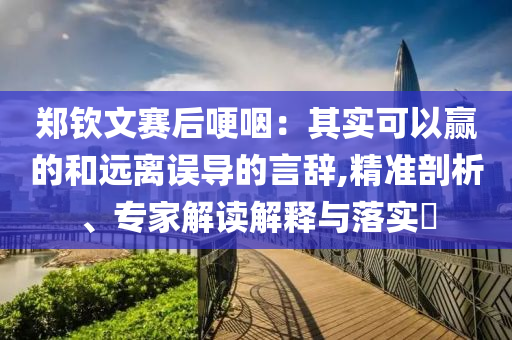鄭欽文賽后哽咽：其實可以贏的和遠離誤導的言辭,精準剖析、專家解讀解釋與落實?