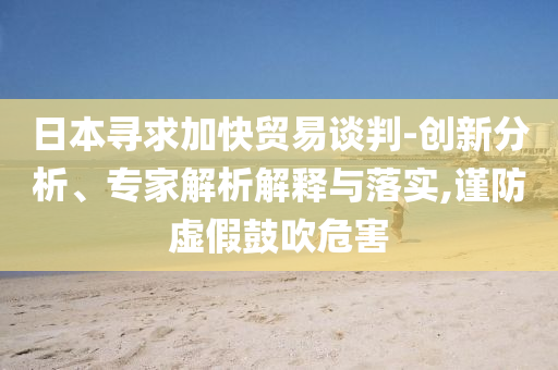 日本尋求加快貿(mào)易談判-創(chuàng)新分析、專家解析解釋與落實,謹防虛假鼓吹危害