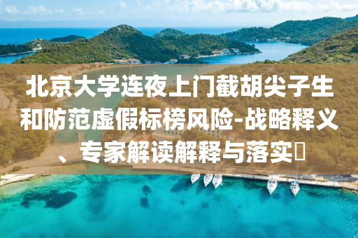 北京大學(xué)連夜上門截胡尖子生和防范虛假標(biāo)榜風(fēng)險(xiǎn)-戰(zhàn)略釋義、專家解讀解釋與落實(shí)?