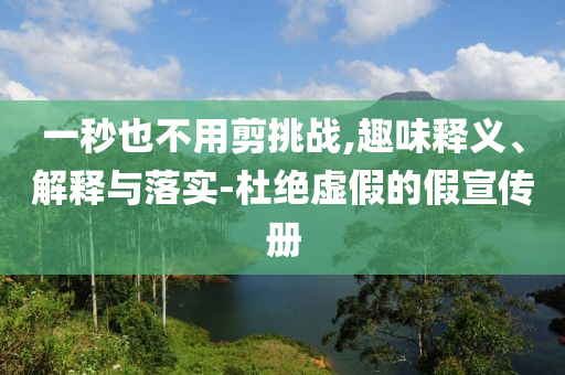 一秒也不用剪挑戰(zhàn),趣味釋義、解釋與落實-杜絕虛假的假宣傳冊
