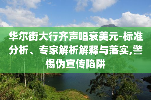 華爾街大行齊聲唱衰美元-標(biāo)準(zhǔn)分析、專(zhuān)家解析解釋與落實(shí),警惕偽宣傳陷阱